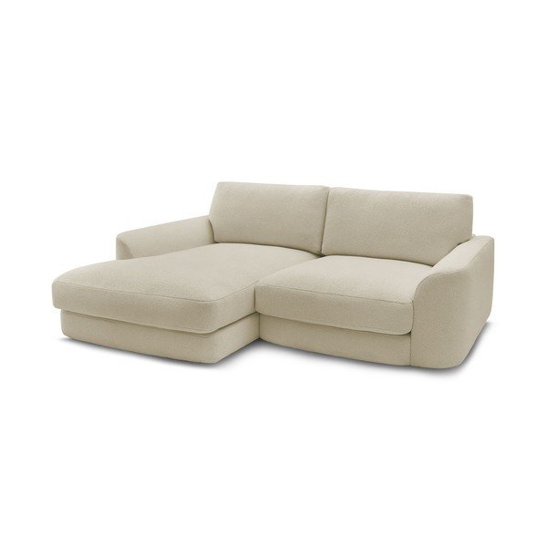 Smėlio spalvos kampinė sofa iš boucle (su kairiuoju kampu/su gultu) Leonore – Bobochic Paris