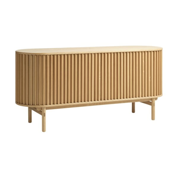 160x73 cm natūralios spalvos ąžuolo apdailos žema komoda Carno - Unique Furniture-image-2