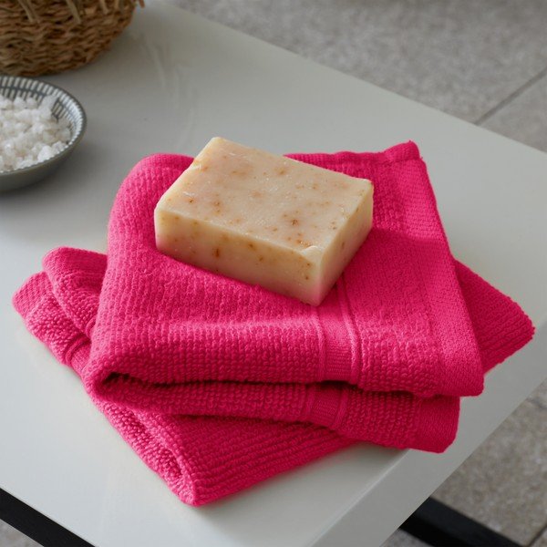 Tamsiai rožinės spalvos iš frote audinio iš medvilnės vonios rankšluosčių rinkiniai 6 vnt. Zero Twist – Catherine Lansfield-image-4