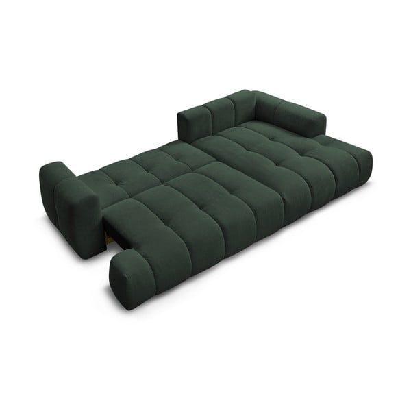 Žalios spalvos sulankstoma/su sandėliavimo vieta kampinė sofa (su dešiniuoju kampu/su gultu) Fuji – Bobochic Paris-image-4