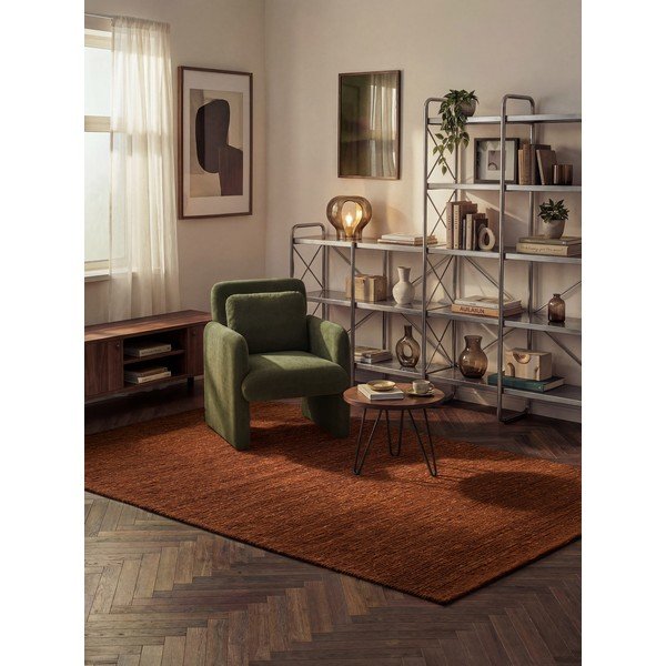 Rankų darbo rudos spalvos iš vilnos kilimas 80x150 cm Bexley Woolwich – Ted Baker-image-1