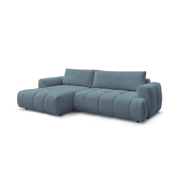 Mėlynos spalvos sulankstoma/su sandėliavimo vieta kampinė sofa (su kairiuoju kampu/su gultu) Fuji – Bobochic Paris-image-3