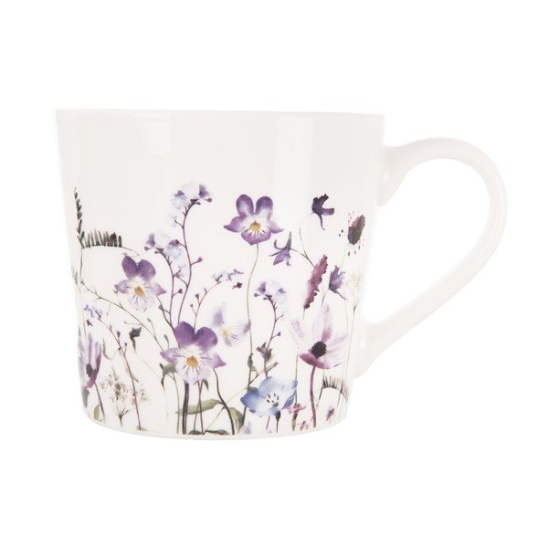 Baltos spalvos/violetinės spalvos iš porceliano puodelis 430 ml Louka – Orion