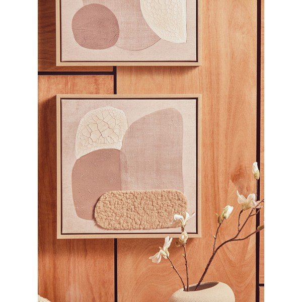 3D paveikslai su rėmeliu/tapyba ant drobės 2 vnt. 40x40 cm Astratto – Premier Housewares-image-3