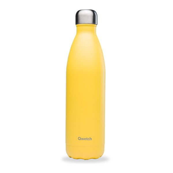Geltonas kelioninis nerūdijančio plieno butelis 750 ml Pop - Qwetch