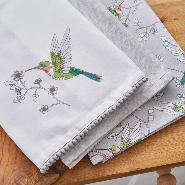 Iš medvilnės virtuvės rankšluosčiai 3 vnt. 45x65 cm Hummingbirds – Cooksmart ®-image-1