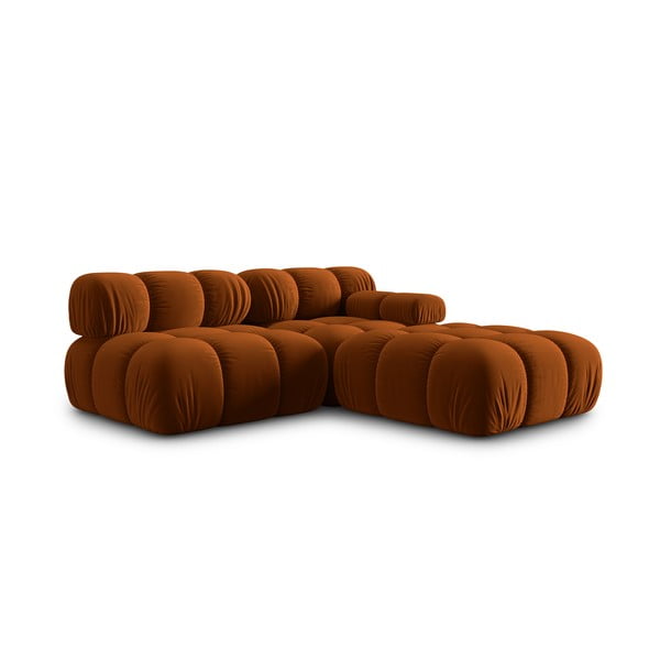 Sofa oranžinės spalvos iš velveto 282 cm Bellis – Micadoni Home-image-4
