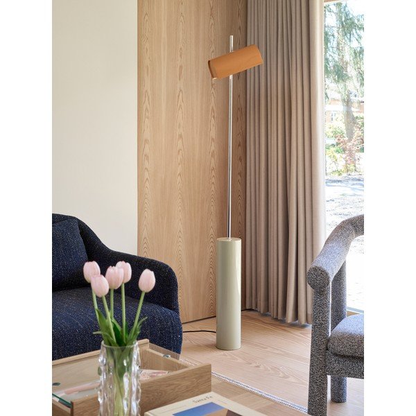Oranžinės spalvos pastatomas šviestuvas LED su pritemdymo funkcija (aukštis 160 cm) Reflector – Hübsch-image-4