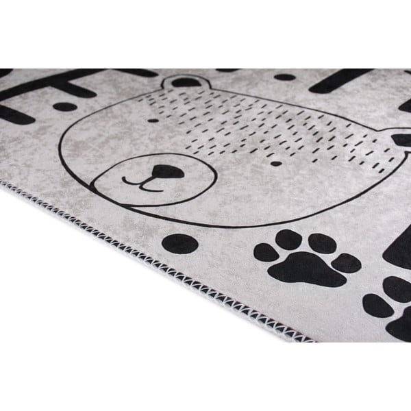 Skalbiamas juodos ir baltos spalvos vaikiškas kilimas 120x180 cm Little Bear – Vitaus-image-2