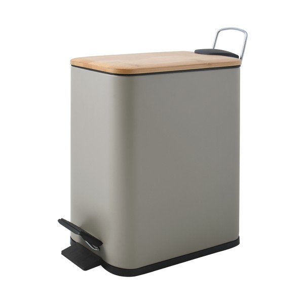 Taupe spalvos iš plieno šiukšliadėžė su pedalu 5 l   Erik – Spirella-image-1