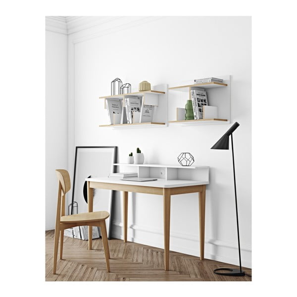 Balta sieninė lentynų sistema TemaHome Bern, 230 x 60 cm-image-2