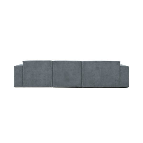 Iš kordinio velveto kampinė sofa pilkos spalvos (su kairiuoju kampu) Sting – Scandic-image-2