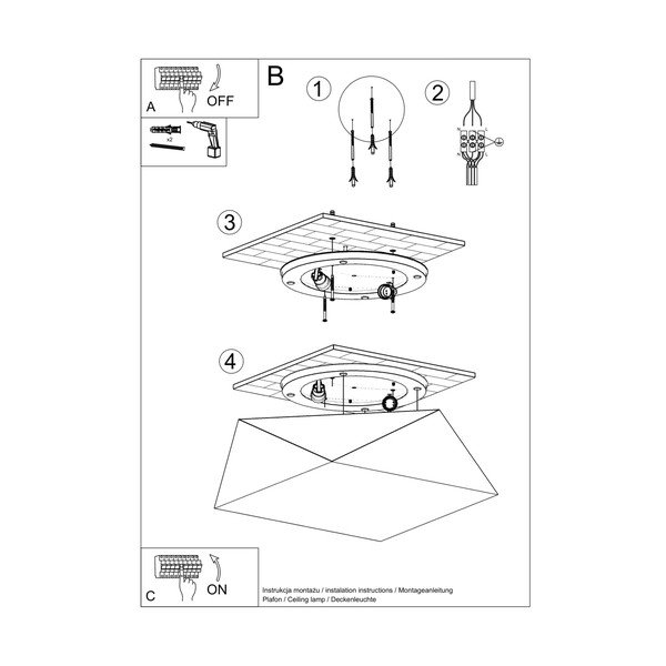 Lubinis šviestuvas baltos spalvos 35x35 cm Koma – Sollux-image-3