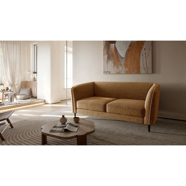 Sofa geltonos spalvos 160 cm Galbe – Ghado-image-2