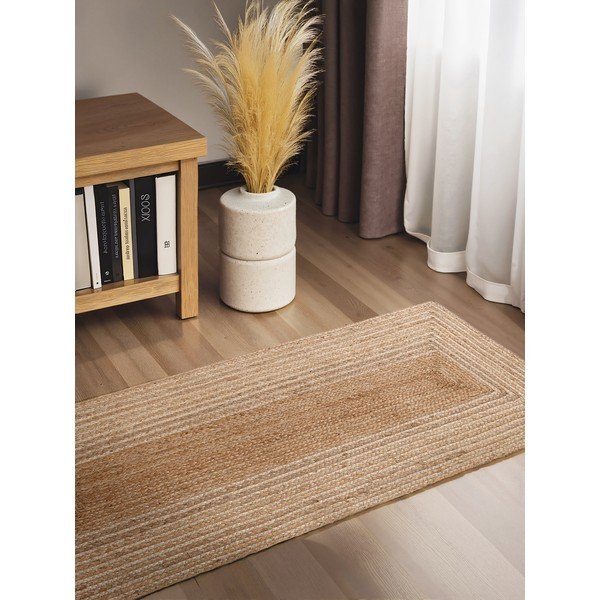Apverčiamas/rankų darbo natūralios spalvos/šviesios natūralios spalvos iš džiuto kilimas 80x200 cm Juno – Hanse Home-image-1