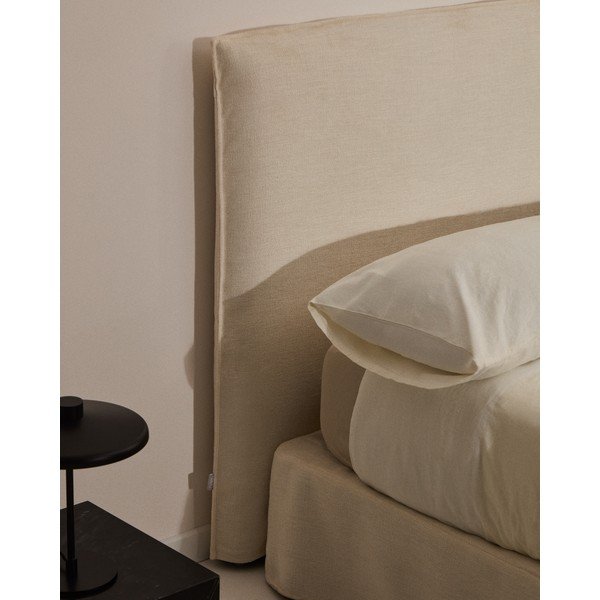 Baltos spalvos dvigulė lova audiniu dengta 160x200 cm Jaira – Kave Home-image-2