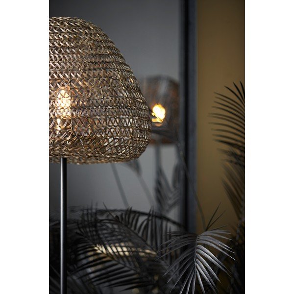 Pastatomas šviestuvas matinės juodos spalvos/bronzinės spalvos (aukštis 162 cm) su metaliniu gaubtu Finou – Light & Living-image-2