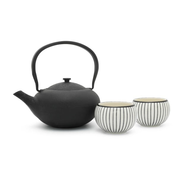 Iš porceliano/iš ketaus arbatos rinkinys baltos spalvos/juodos spalvos Shanxi – Bredemeijer