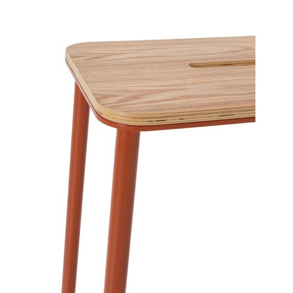 Raudonos plytų spalvos baro kėdžių komplektas 2 vnt. (sėdynės aukštis 65 cm) Abba – Marckeric-image-4