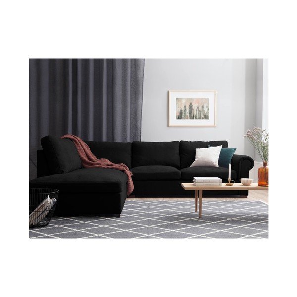 Juoda kampinė sofa "Windsor & Co Sofas Hermes", kairysis kampas-image-2