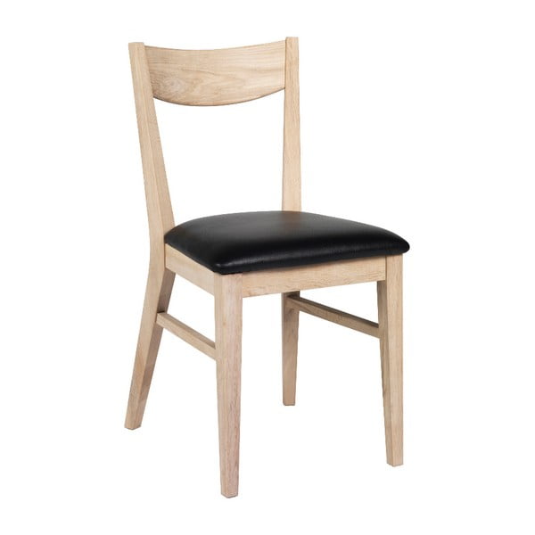Rudos spalvos ąžuolinė valgomojo kėdė su odine sėdyne Rowico Dylan