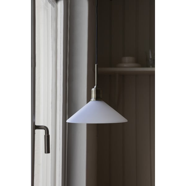 Baltos spalvos/žalvario spalvos kabantis šviestuvas ø 25 cm su stiklo gaubtu Vela – Markslöjd-image-2