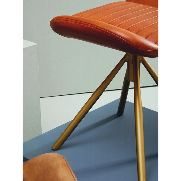 Rudos spalvos taburetė iš odos Buffalo – Premier Housewares-image-3
