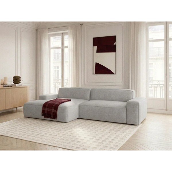 Pilkos spalvos sulankstoma/ar elektrisko sēdekļa regulēšanu kampinė sofa (su kairiuoju kampu) Abel – Bobochic Paris-image-2
