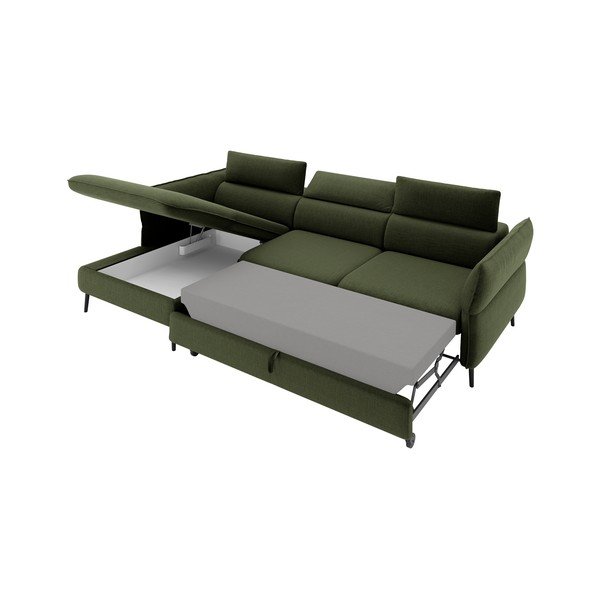 Žalia sofa-lova su daiktadėže Milo Casa Dario, kampas kairėje-image-4