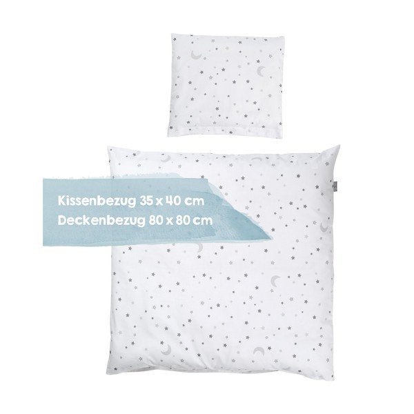 Baltos spalvos iš medvilnės vaikiška patalynė vaikiškai lovai 80x80 cm Sternenzauber – Roba-image-3