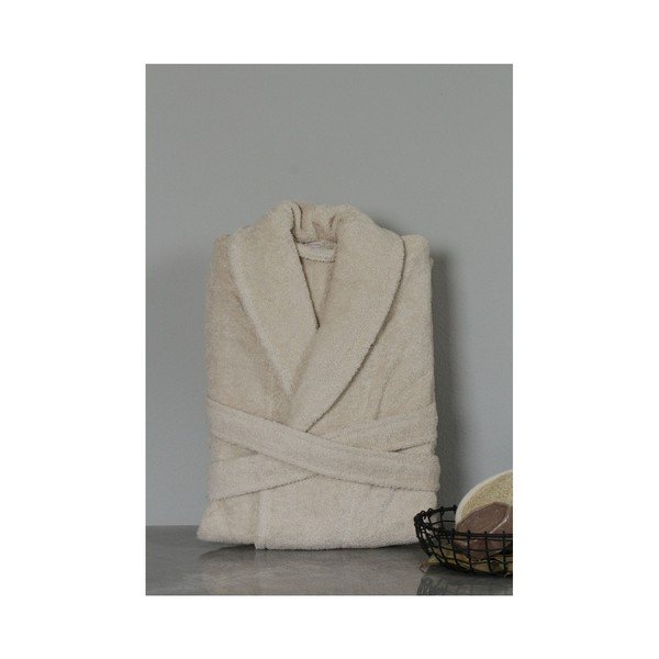 Smėlio spalvos medvilninis unisex chalatas My Home Plus Spa, dydis M/L