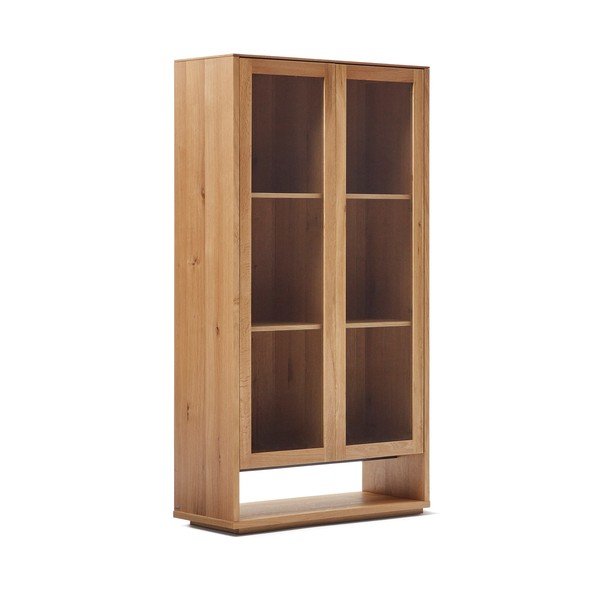 Vitrina natūralios spalvos iš ąžuolo 100x185 cm Alguema – Kave Home-image-2