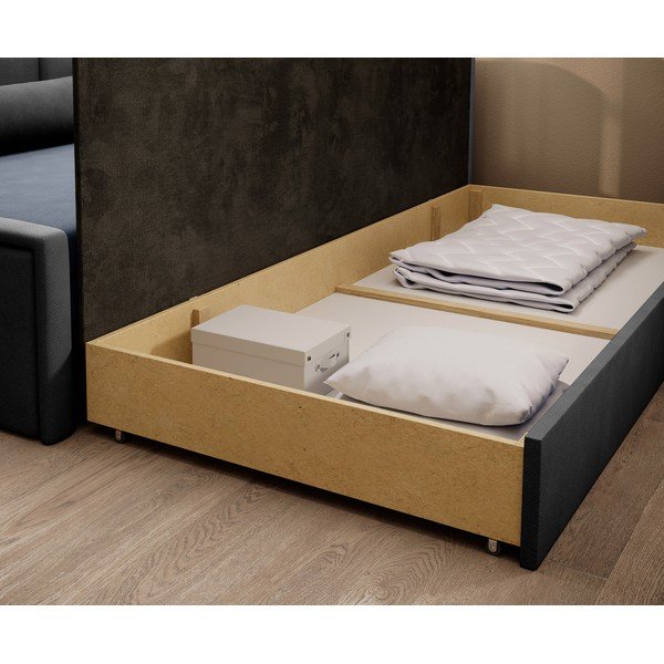 Mėlynos spalvos/pilkos spalvos iš šenilinio audinio sulankstoma/su sandėliavimo vieta sofa 214 cm Fulgeo – ELTAP-image-4