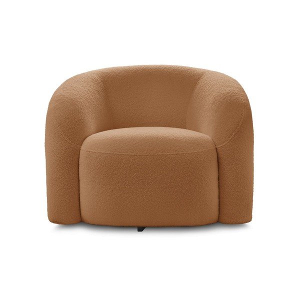 Oranžinės spalvos pasukamas krėslas iš boucle Elina – Bobochic Paris-image-2