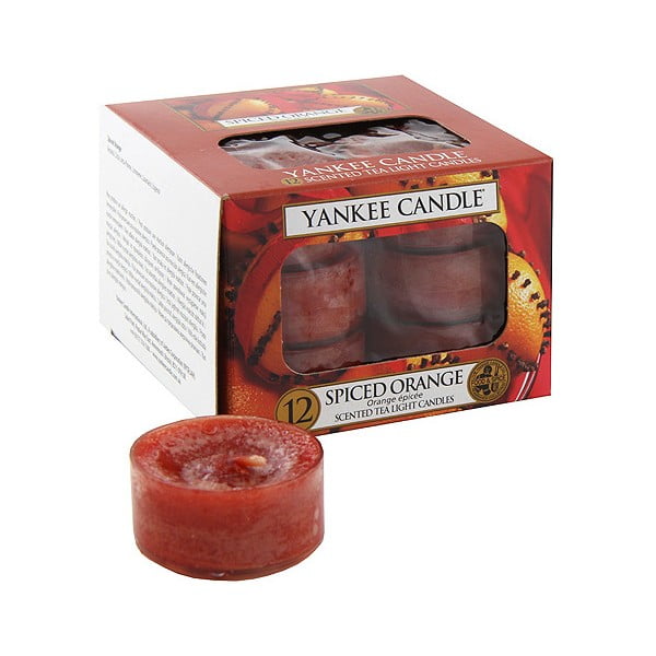 12 kvapiųjų žvakių rinkinys "Yankee Candle" Apelsinų su prieskonių prieskoniais rinkinys, degimo trukmė 4-6 val.