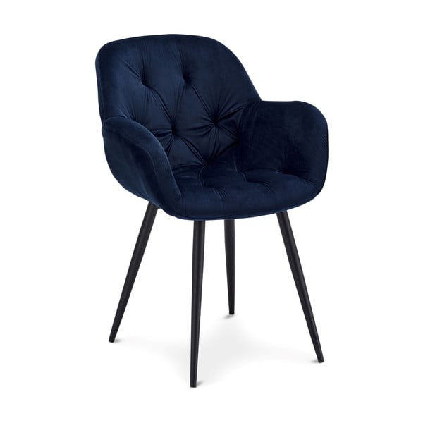 Valgomojo kėdės iš aksomo tamsiai mėlynos spalvos 2 vnt. Salina – Furnhouse