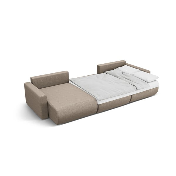 Šviesiai rudos spalvos sulankstoma/su sandėliavimo vieta kampinė sofa („U“ formos) Belfast – Cosmopolitan Design-image-3