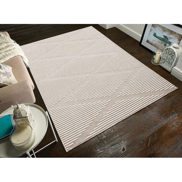 Skalbiamas kilimas kreminės spalvos 108x154 cm Lena – Webtappeti-image-1