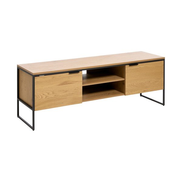 Natūralios spalvos TV spintelė iš ąžuolo 155x55x45 cm Cesura – Unique Furniture-image-2