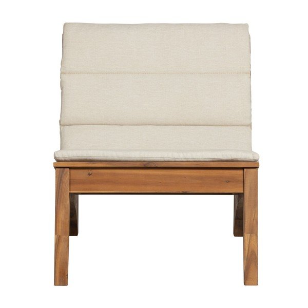 Medžio masyvo sodo krėslas kreminės spalvos/natūralios spalvos Kenai – Exotan-image-2