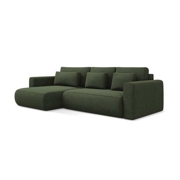 Khaki spalvos sulankstoma/su sandėliavimo vieta kampinė sofa (su kairiuoju kampu/su gultu) Kapua – Makamii-image-3