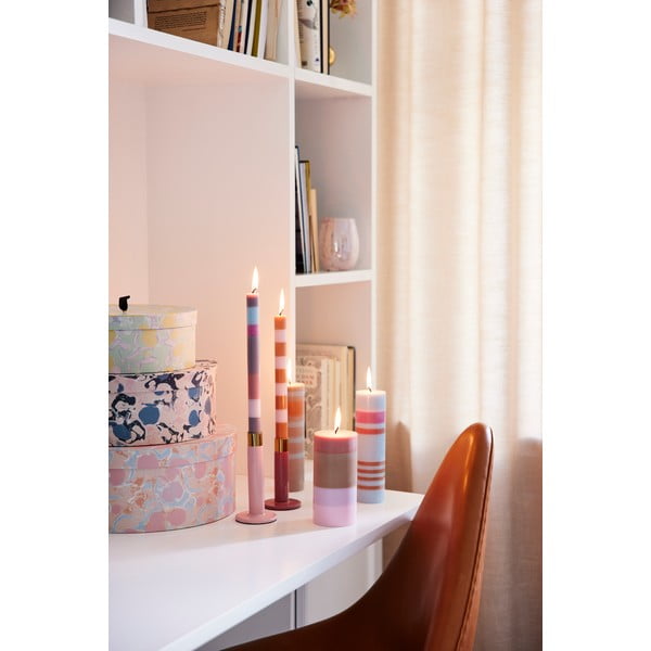 Mėlynos ir pilkos spalvos žvakė Bahne & CO, degimo laikas 8 h-image-3