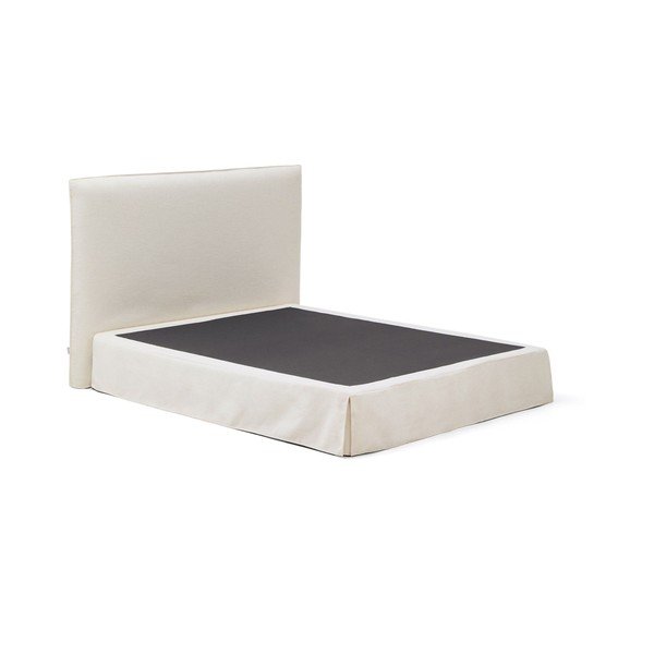 Baltos spalvos dvigulė lova audiniu dengta 160x200 cm Jaira – Kave Home