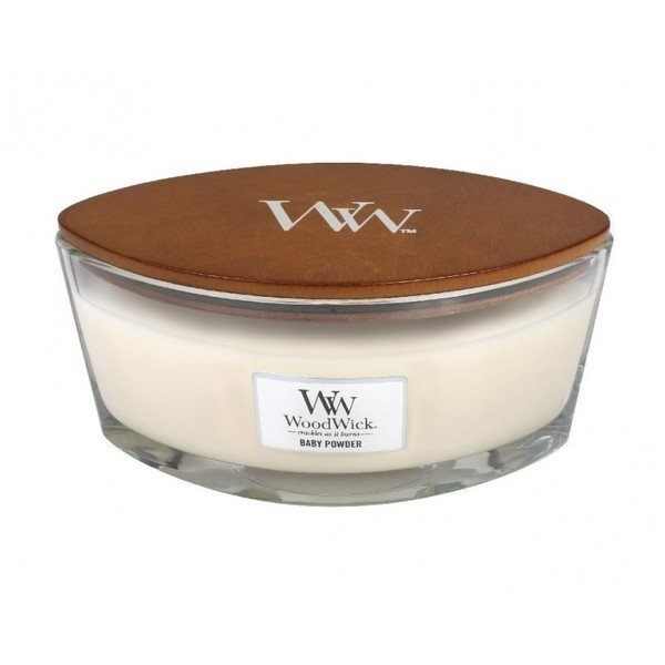 Vanilės, medaus ir rožių kvapo žvakė WoodWick Baby Powder, degimo trukmė 30 val.-image-2