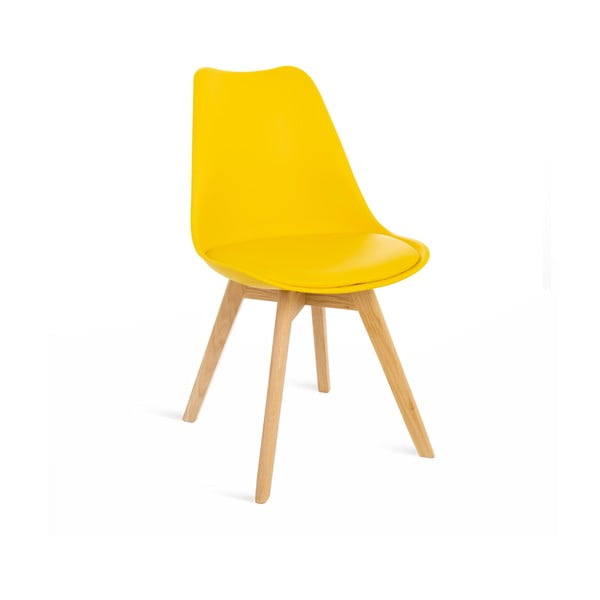 2 geltonų kėdžių su bukmedžio kojomis rinkinys Bonami Essentials Retro