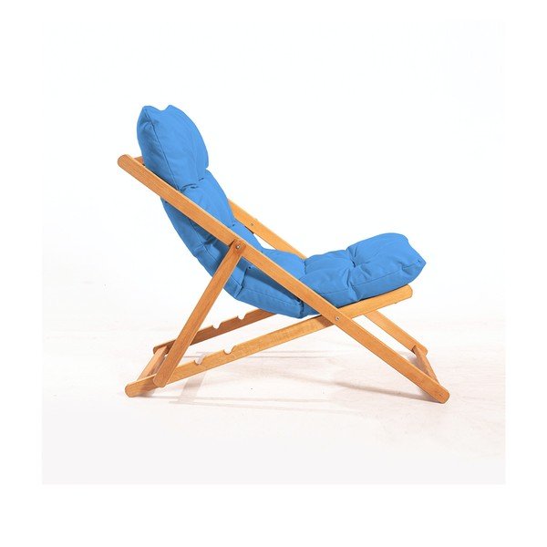 Sodo poilsio baldų komplektas iš bukmedžio masyvo mėlynos spalvos/natūralios spalvos 2 žmonėms – Floriane Garden-image-2