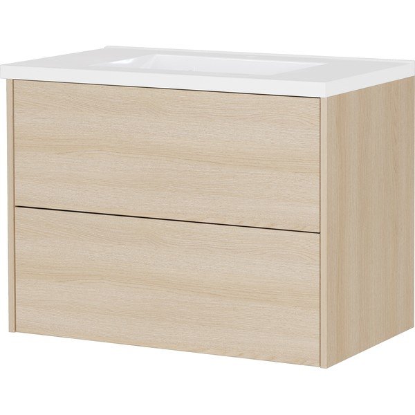 Natūralios spalvos pakabinama spintelė po kriaukle iš ąžuolo 81x61 cm Bodera – Germania