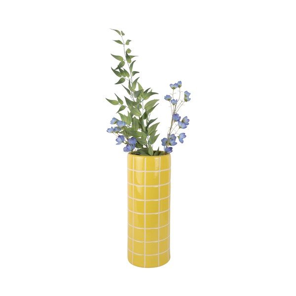 Geltonos spalvos iš keramikos vaza (aukštis 40 cm) Retro Tiles – PT LIVING-image-2