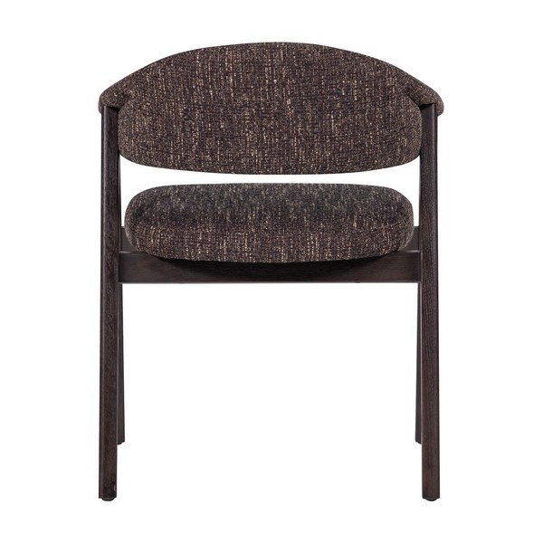 Tamsiai rudos spalvos iš audinio valgomojo kėdė su porankiais Tunar – WOOOD-image-4