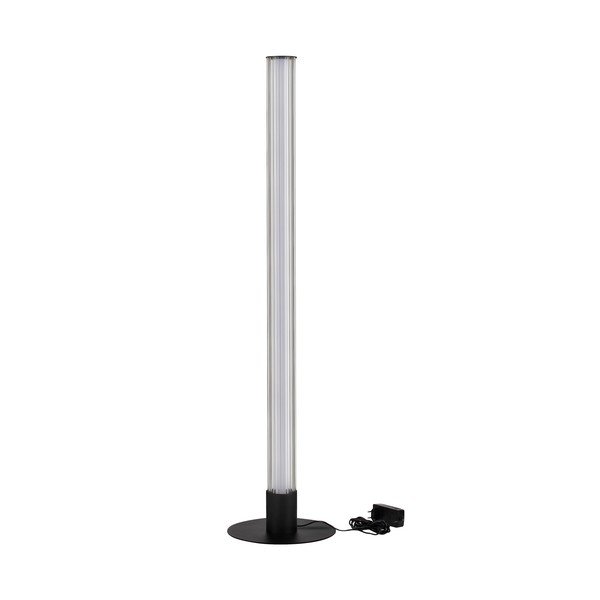 Matinės juodos spalvos iš aliuminio pastatomas šviestuvas LED su pritemdymo funkcija (aukštis 130 cm) su stiklo gaubtu Glovia – Nova Luce